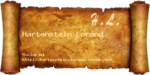 Hartenstein Loránd névjegykártya