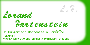 lorand hartenstein business card